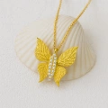 14K Gold Butterfly Necklace, Tiny Butterfly Luck Necklace
