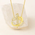 14K Gold Elif and Vav Necklace, ALLAH Necklace