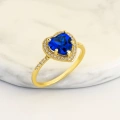 14K Gold Heart Cut Sapphire Ring, Sapphire Engagement Ring, Anniversary Engagement Ring
