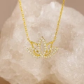 14K Gold Lotus Flower Necklace