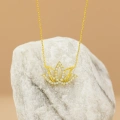 14K Gold Lotus Flower Necklace