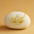 14K Gold Lotus Flower Necklace
