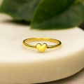 14K Gold Minimal Heart Ring, Valentine’s Day Gift, Thin and Small Rings