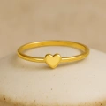 14K Gold Minimal Heart Ring, Valentine’s Day Gift, Thin and Small Rings