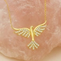 14K Gold Phoenix Necklace, Rebirth Necklace