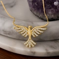 14K Gold Phoenix Necklace, Rebirth Necklace