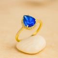 14K Gold Sapphire Engagement Ring