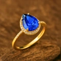 14K Gold Sapphire Engagement Ring
