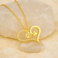 14K Gold Snake Heart Necklace