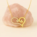 14K Gold Snake Heart Necklace