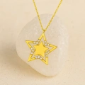 14K Gold Star Necklace, Elegant Gold Star Necklace for Women