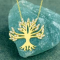 14K Gold Tree of Life Necklace, Family Tree Jewelry