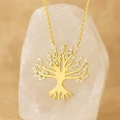 14K Gold Tree of Life Necklace, Family Tree Jewelry