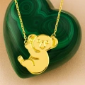 Cute Tiny Koala Gold Necklace, 14K Gold Bear Necklace, Australian Animal Jewelry Gift