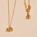 14K Gold Tiny Elephant Necklace, Baby Animal Necklace, Cute Mini Gold Jewelry