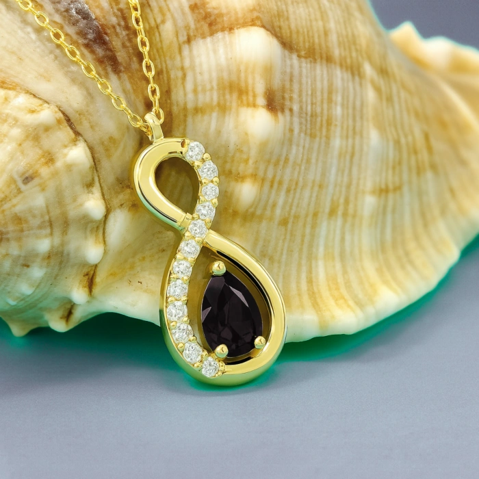 14 Ayar Altın Siyah Oniks Sonsuzluk Kolye