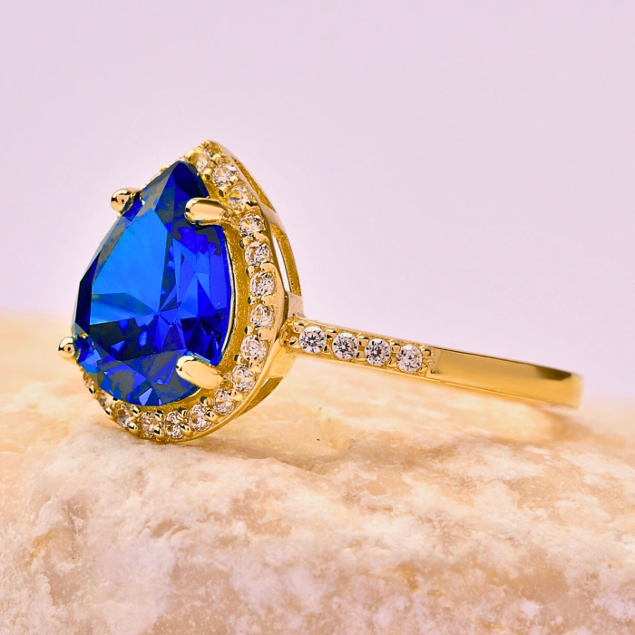 14K Gold Sapphire Engagement Ring
