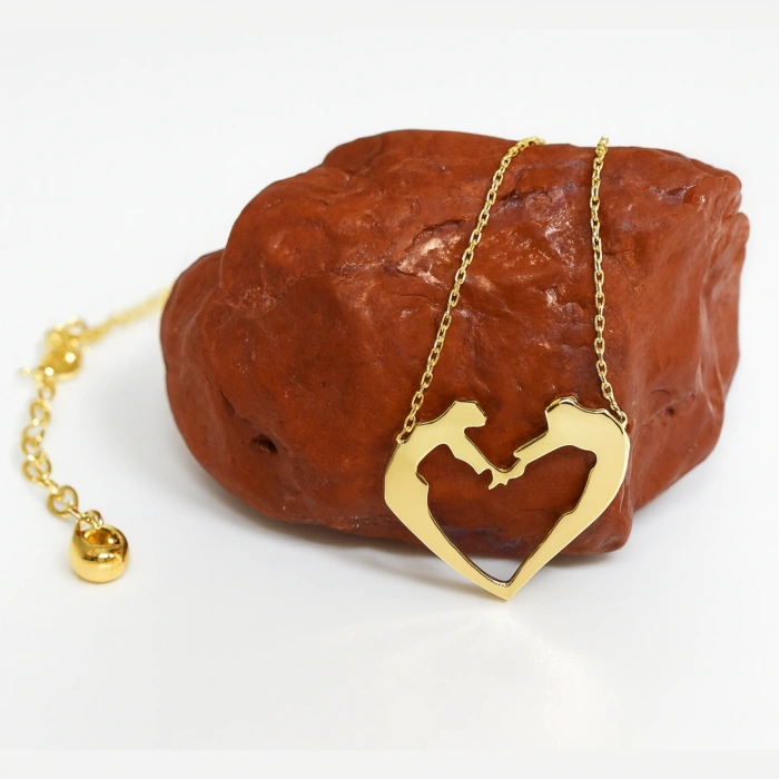 14 Ayar Altın 2 Aşık Kalp Kolye