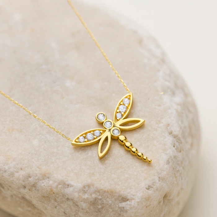 14 Ayar Altın Minik Yusufçuk Kolye