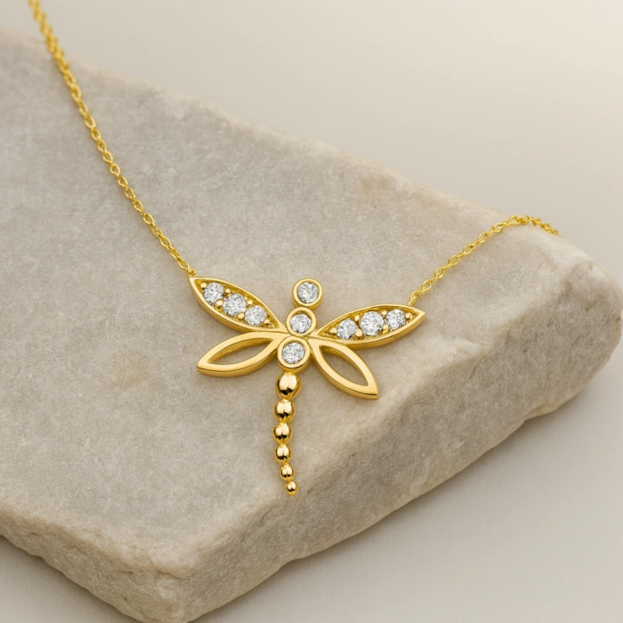 14 Ayar Altın Minik Yusufçuk Kolye