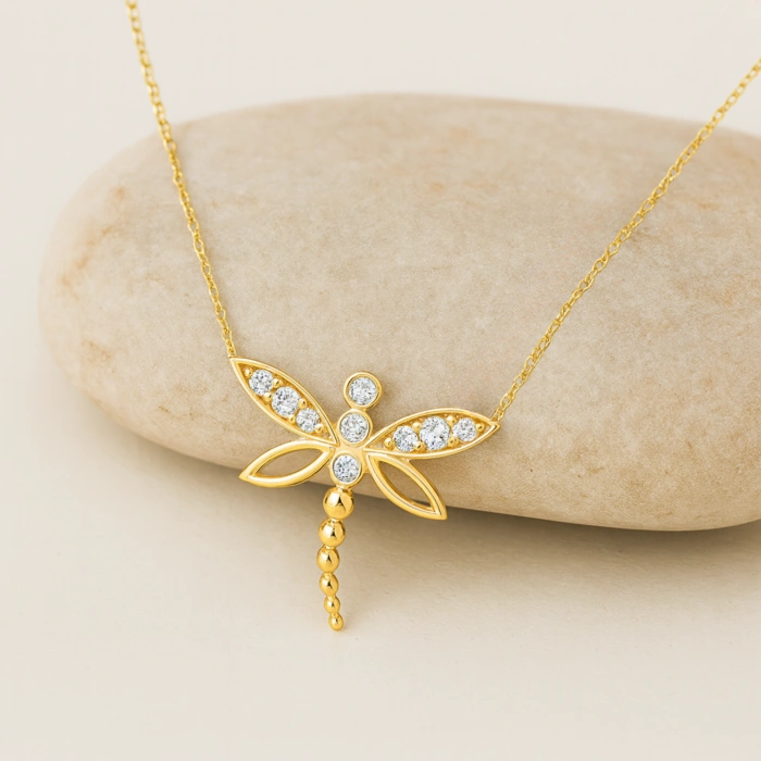 14 Ayar Altın Minik Yusufçuk Kolye