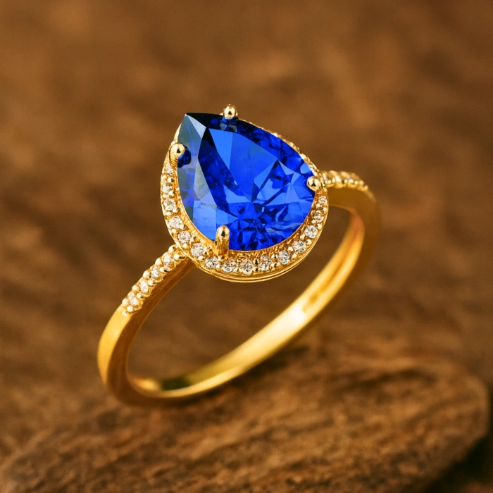 14K Gold Sapphire Engagement Ring