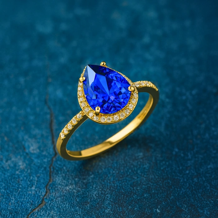 14K Gold Sapphire Engagement Ring