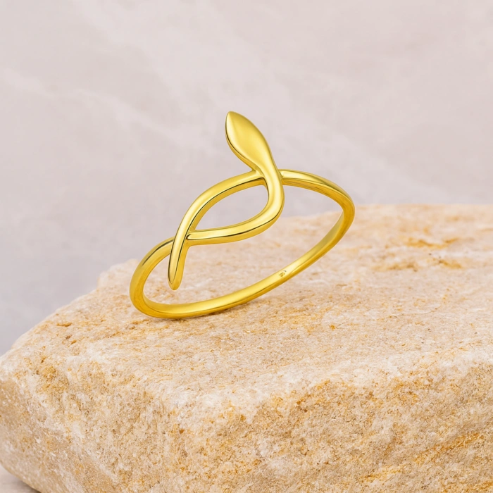 14K Gold Snake Ring, Spiral Ring, Animal Jewelry, Snake Ring