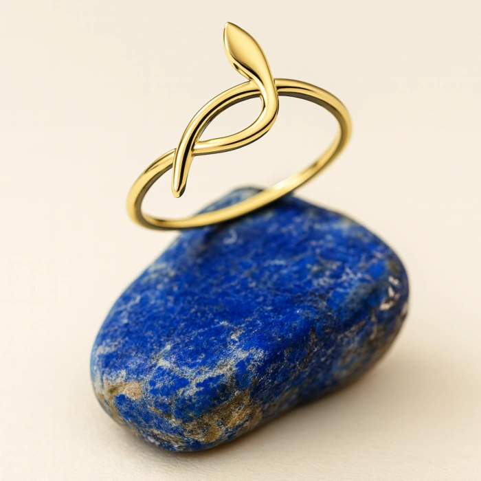 14K Gold Snake Ring, Spiral Ring, Animal Jewelry, Snake Ring