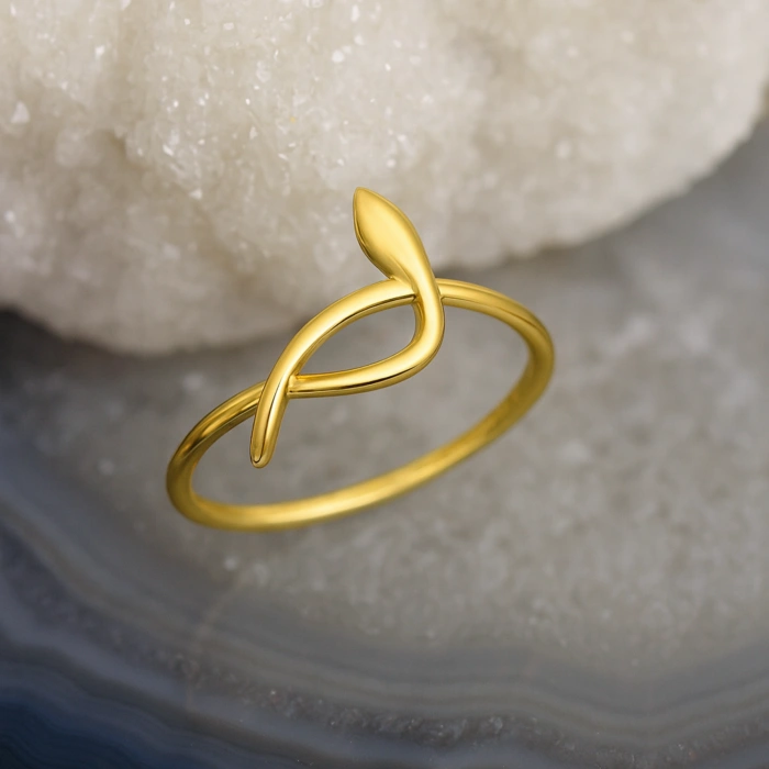 14K Gold Snake Ring, Spiral Ring, Animal Jewelry, Snake Ring