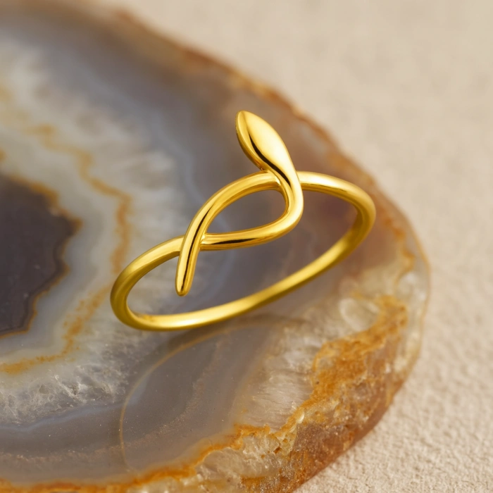 14K Gold Snake Ring, Spiral Ring, Animal Jewelry, Snake Ring