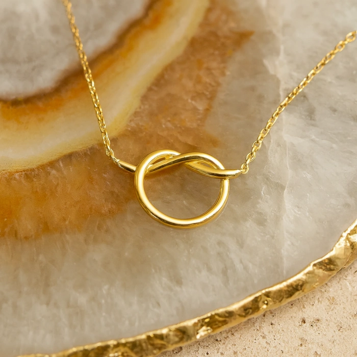 Elegant Love Knot Gold Necklace, Perfect Meaningful Heart Necklace, Mother’s Day Gift