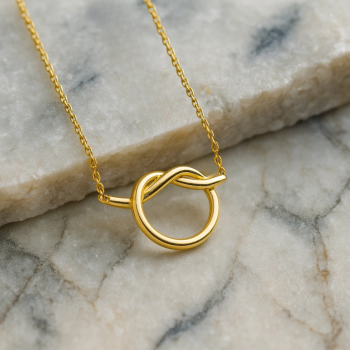 Elegant Love Knot Gold Necklace, Perfect Meaningful Heart Necklace, Mother’s Day Gift