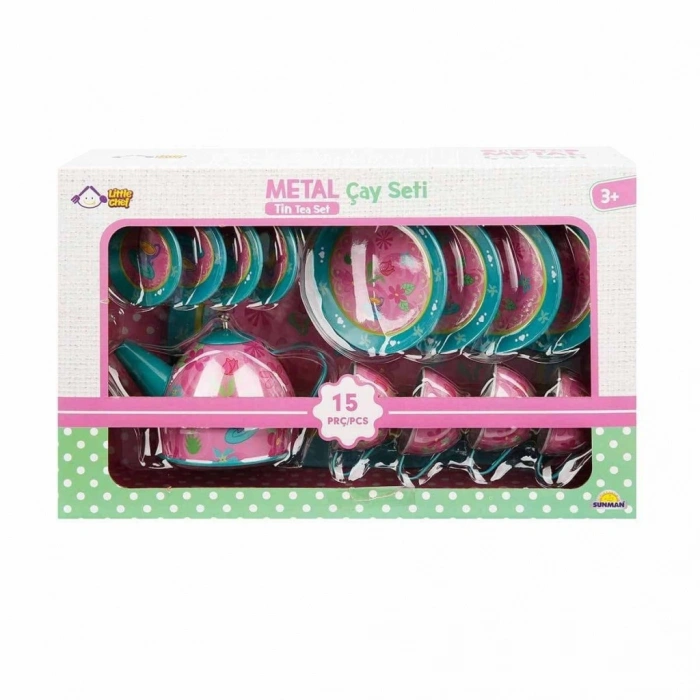 02169 Metal Oyuncak Çay Takımı 15 Parça -