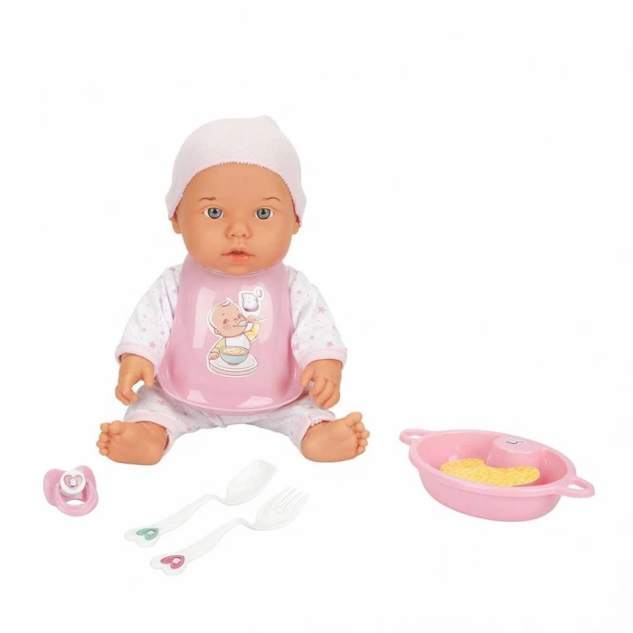 Çocuk 030021 Sunman, Bebelou Yemek Zamanı Sesli Bebek Seti 35 cm / +3 yaş