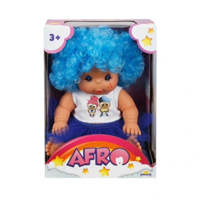 Çocuk 20040 Afro Kıvırcık Saçlı Bebek 23 cm -Sunman