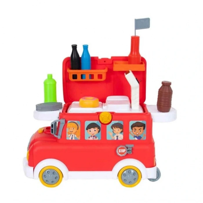 2in1 Sesli ve Işıklı Süpermarket Otobüsü Oyun Seti 28 Parça