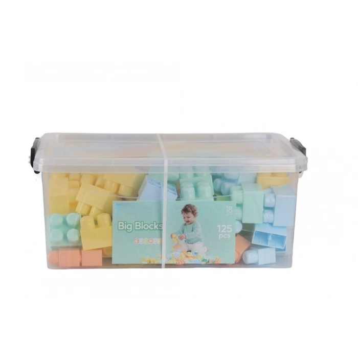 5214 OYUNCAK SANDIKTA BÜYÜK RENKLİ BLOKLAR 125 PARÇA