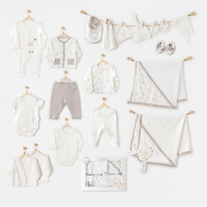 AC25562 Newborn Set Tinny Ships 20Li Hastane Çıkışı Ekru