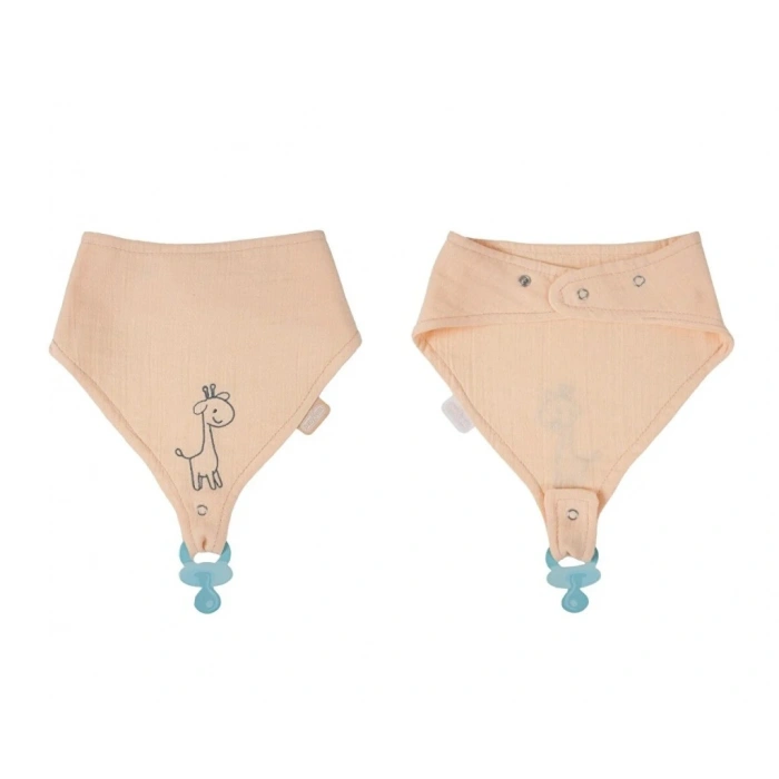 BabyJem Emzik Askılı Müslin Önlük 837 Somon