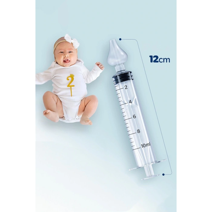 Bebek Burun Şırıngası 2li Burun Temizleme Kiti Silikon Uçlu Burun Nazal Yıkama Aspiratörü Şurup