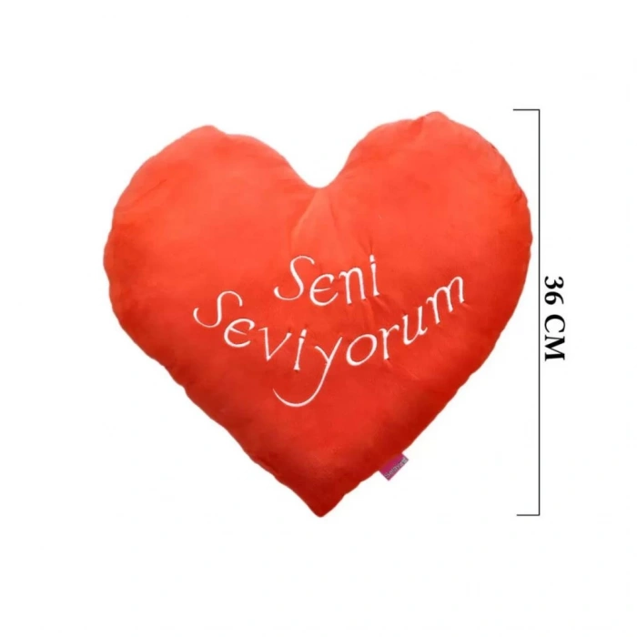 Büyük Kalp Yastık 36x36 cm Sevimli ve Yumuşak Hediyelik Yastık