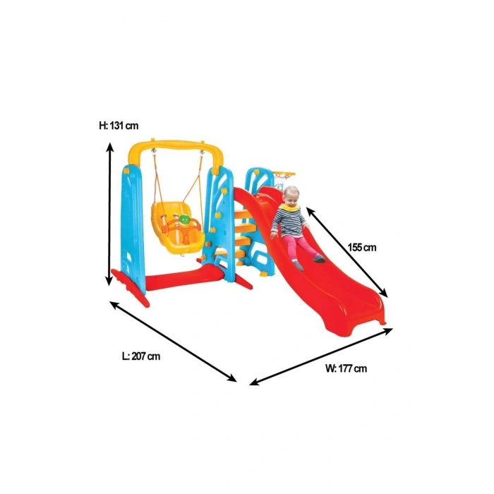 Çocuk 2si Bir Arada Ergonomik Tasarım Kaydırak Ve Salıncak Oyun Parkı