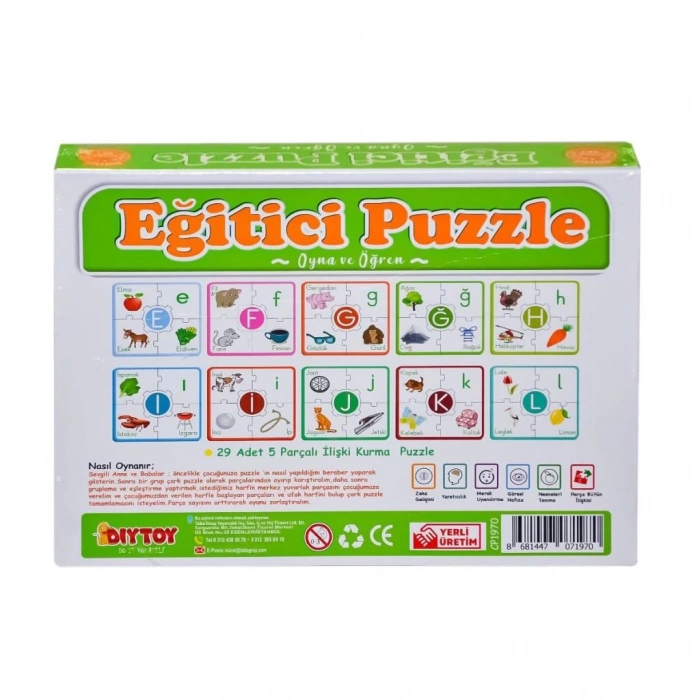 Çocuk 7197 Çark Puzzle Alfabe -Dıytoy