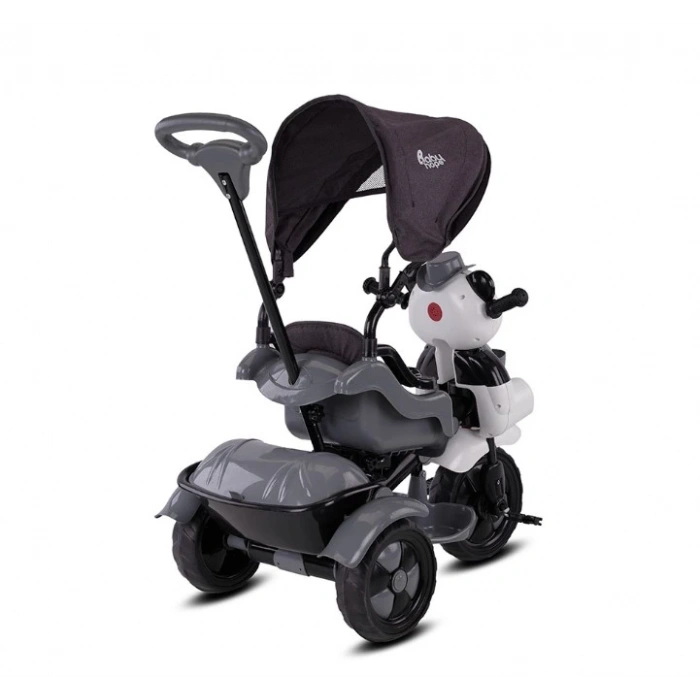 Çocuk Babyhope 127A Little Panda 3 Tekerli Kontrollü Bisiklet (Pedli) Gri
