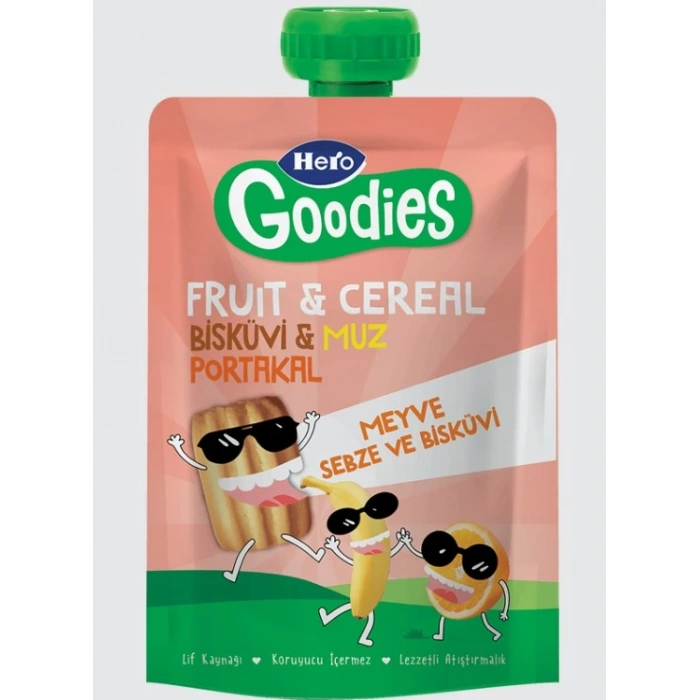 Çocuk Eğitici Gelişim Hero Goodies Muz Portakal Bisküvi Havuç 100 Gr