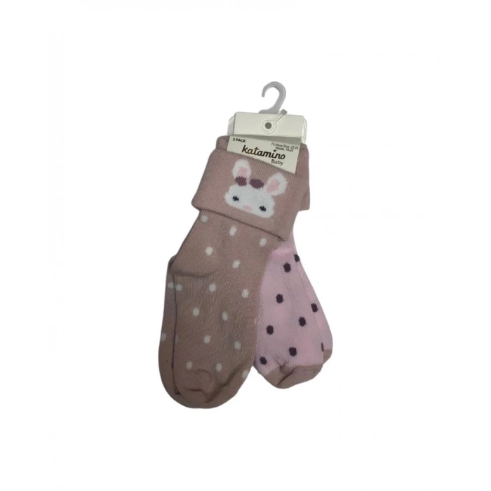 Çocuk Lintan 2li Bebek Soket Çorap K46272 Asorti