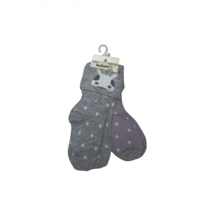 Çocuk Lintan 2li Bebek Soket Çorap K46272 Asorti