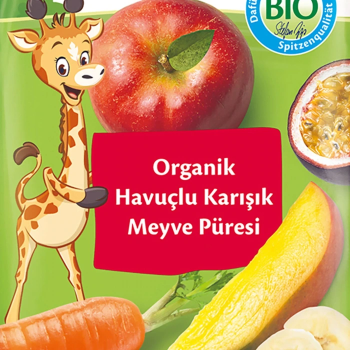 Eğitici Çocuk Hipp Organik Havuçlu Karışık Meyve Püresi 100 Gr