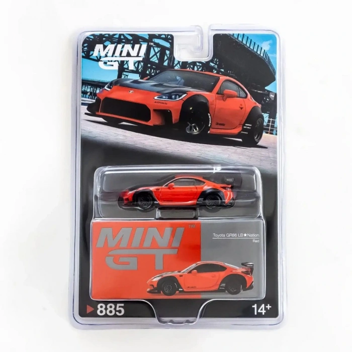 Eğitici Çocuk Mini GT 1/64 Toyota GR86 LB?Nation Red - Blister Paket